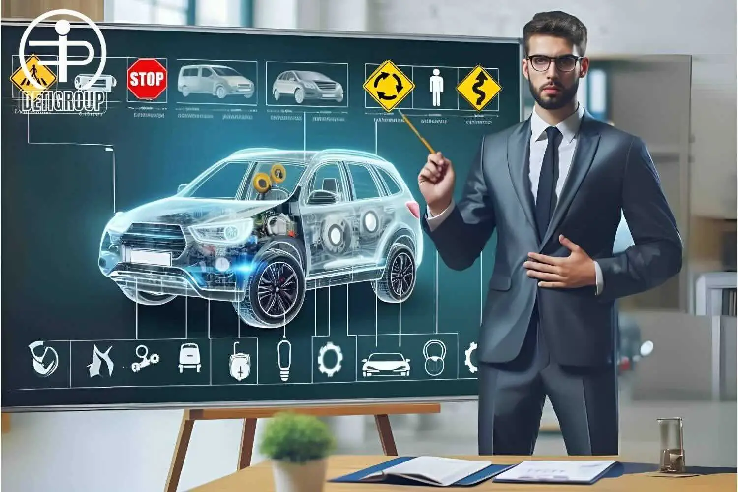 Asesor explicando el PESV y el SGSST