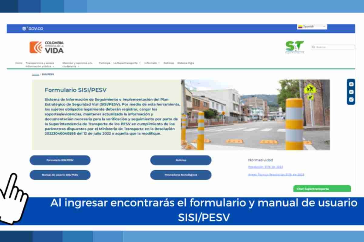 Fondo de SISI / PESV de la Super Intendencia de tranportes de colombia