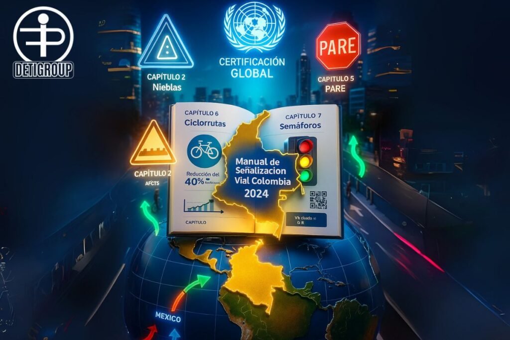 Imagen de portada del blog, sobre nuevo manual de señalizacion vial en colombia que rige a partir del mes de abirl de 2025